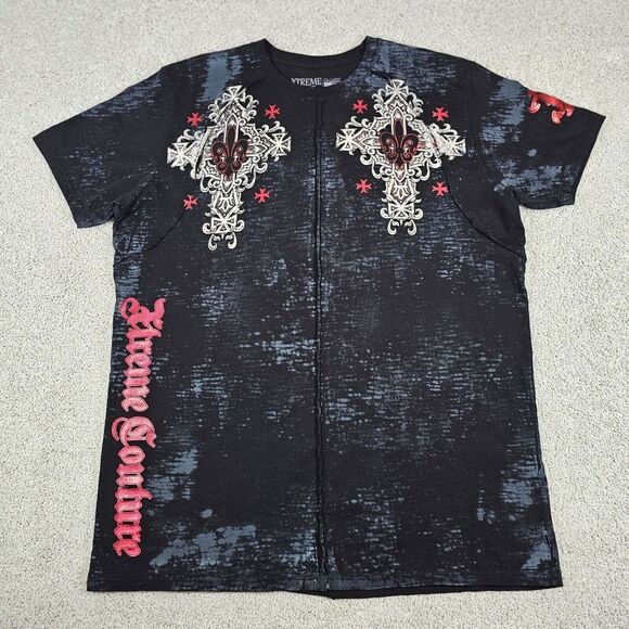 Affliction Other - Y2K Xtreme Couture by AFFLICTION Black LOST SQUADRON‎ Slim Fit T-shirt Biker